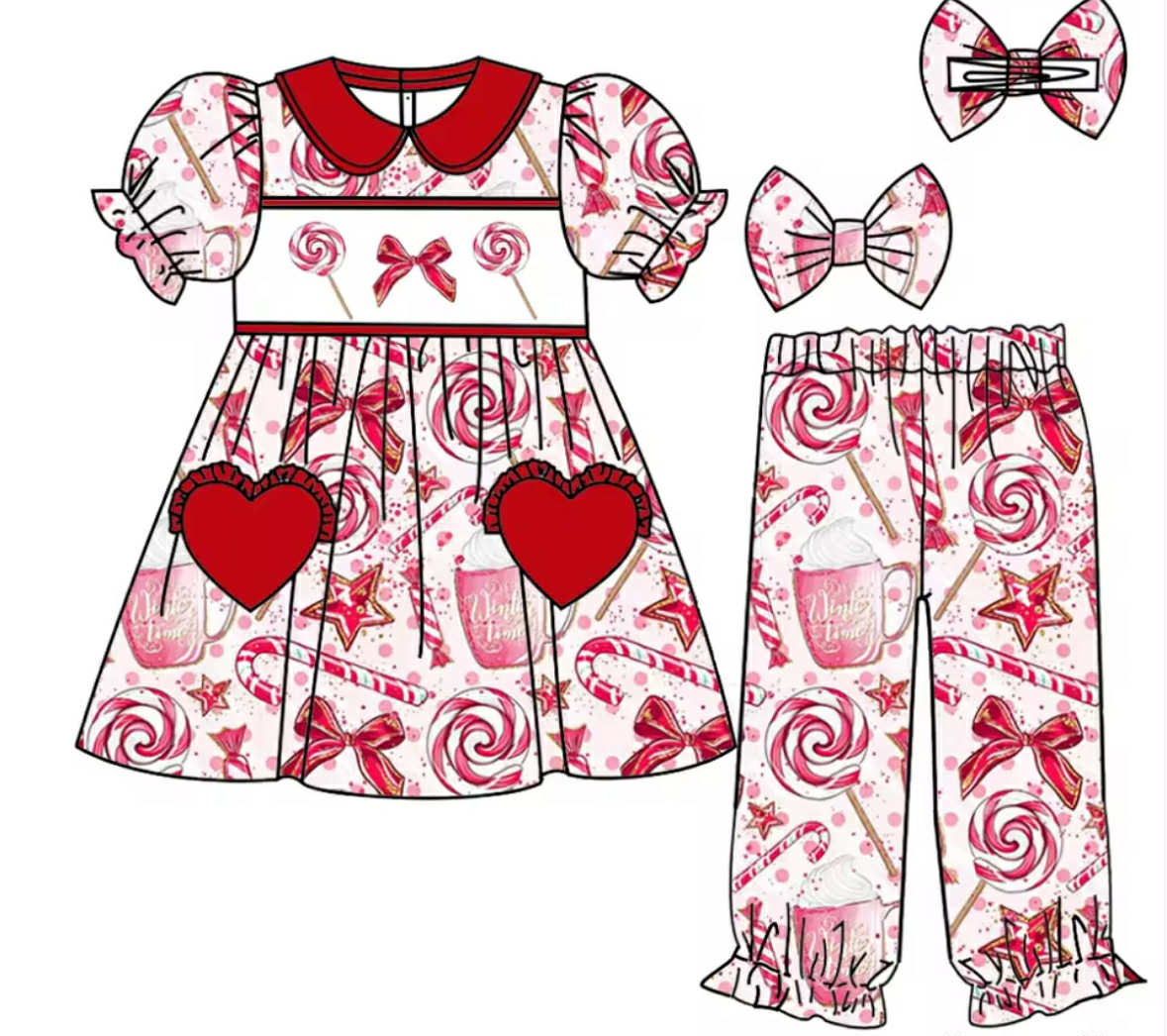 Girls Candy Cane Pyjamas