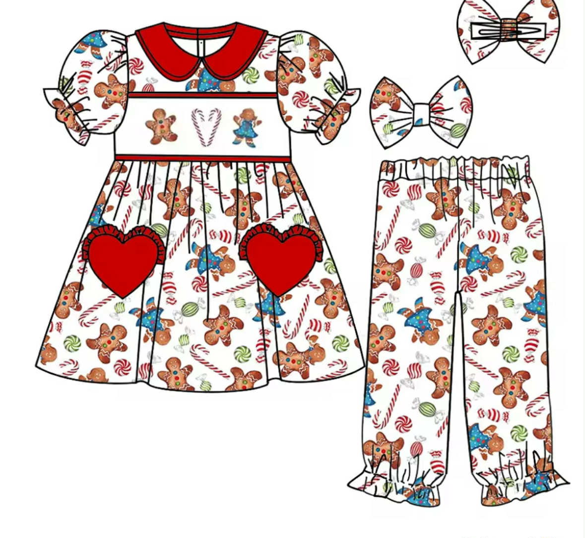 Girls Christmas Cookie Pyjamas
