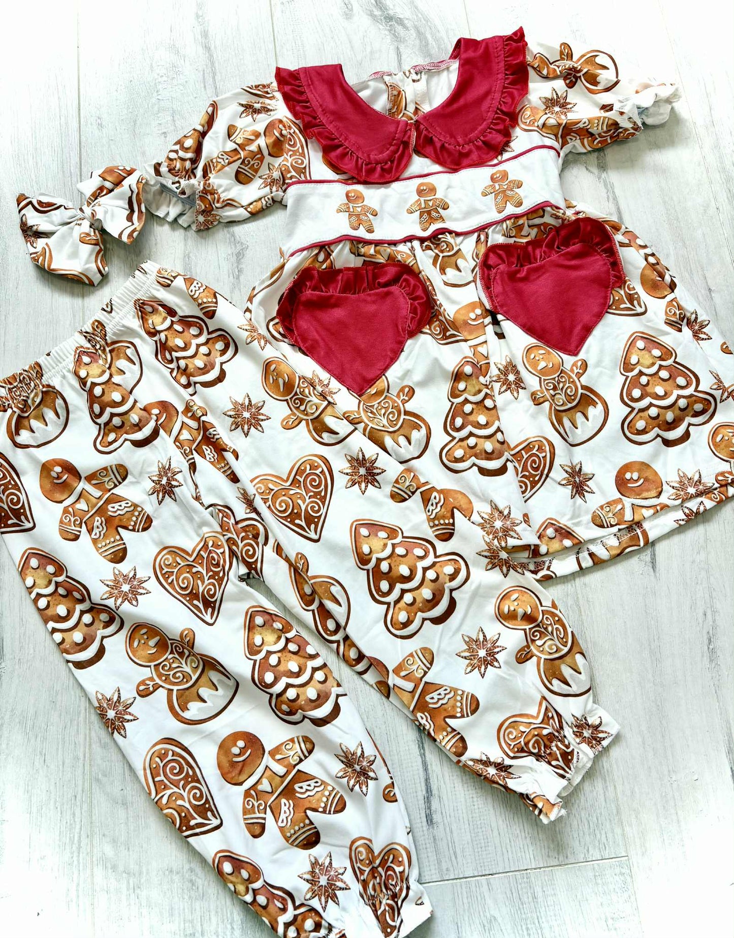 Girls Gingerbread Christmas Pyjamas
